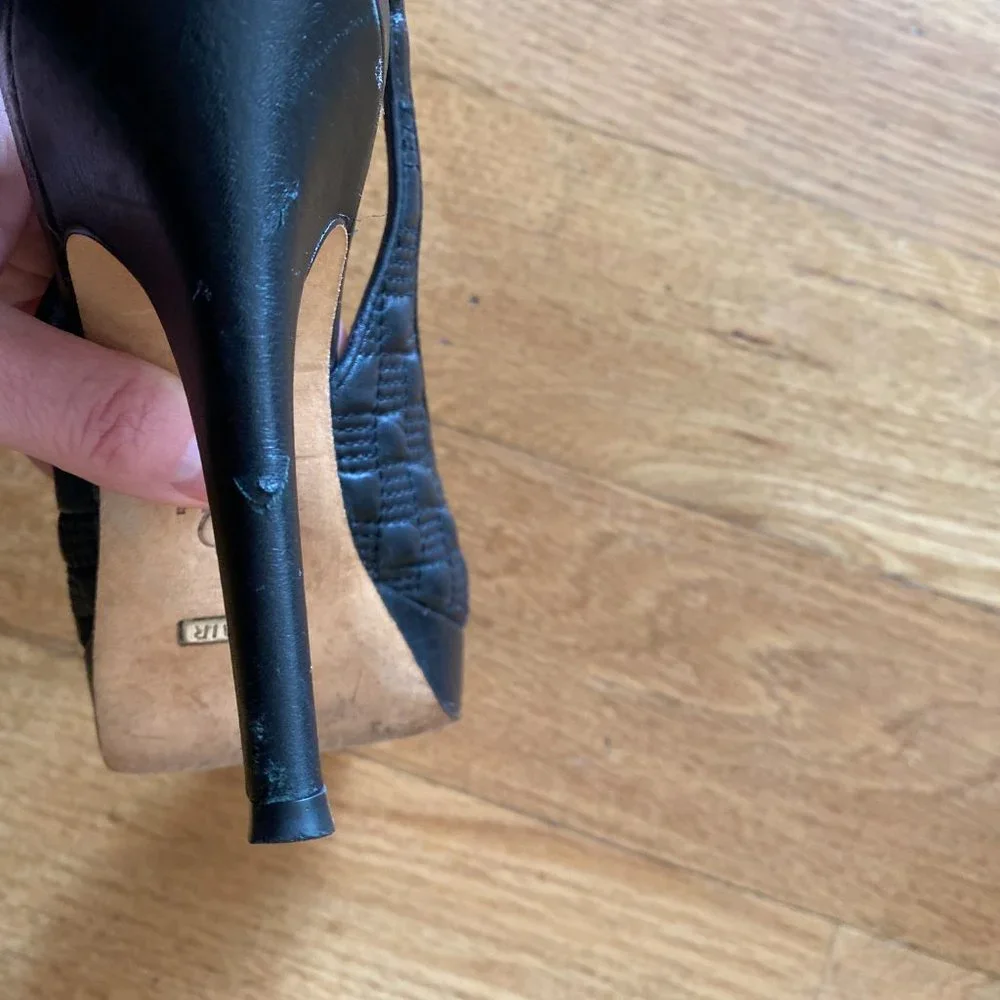 Cole Haan peep leather toe