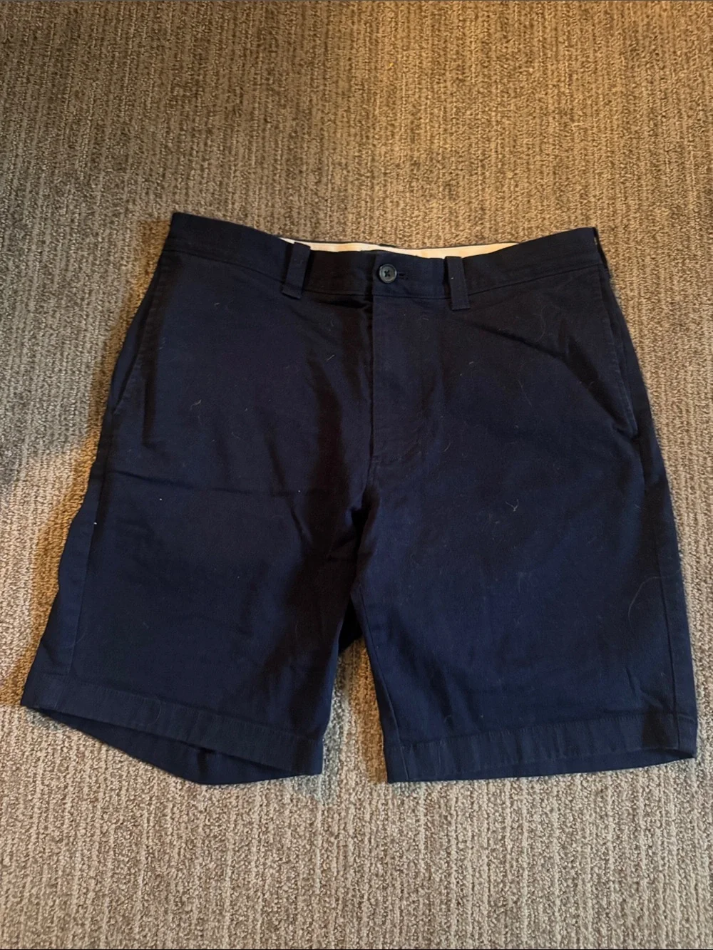 J. Crew Navy Flat-Front Cotton Shorts