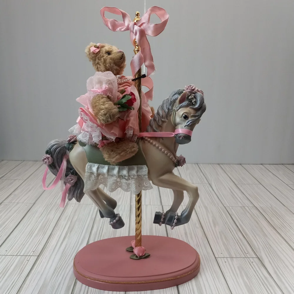 Ashton Drake Vintage 1997 Gallery Teddy Bears Coquette Carousel Horse