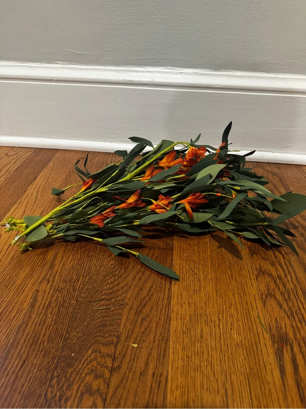Artificial Orange Eucalyptus Spray - Decorative Home Accent