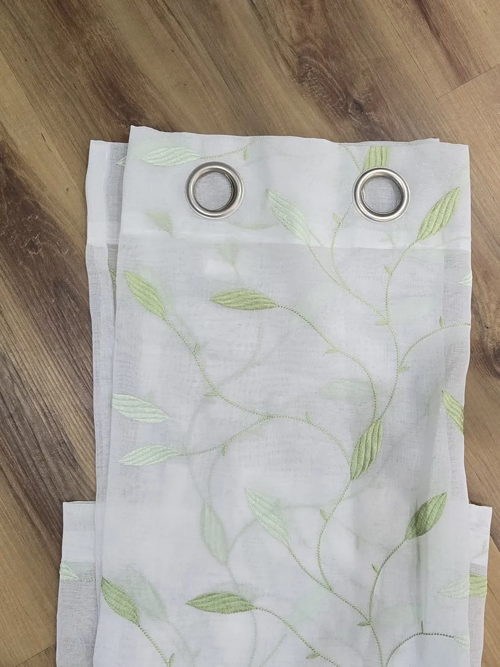 2 Sets Of Lazzzy Leaf Embroidered White Sheer Curtains - 55x84 (4 Panels)