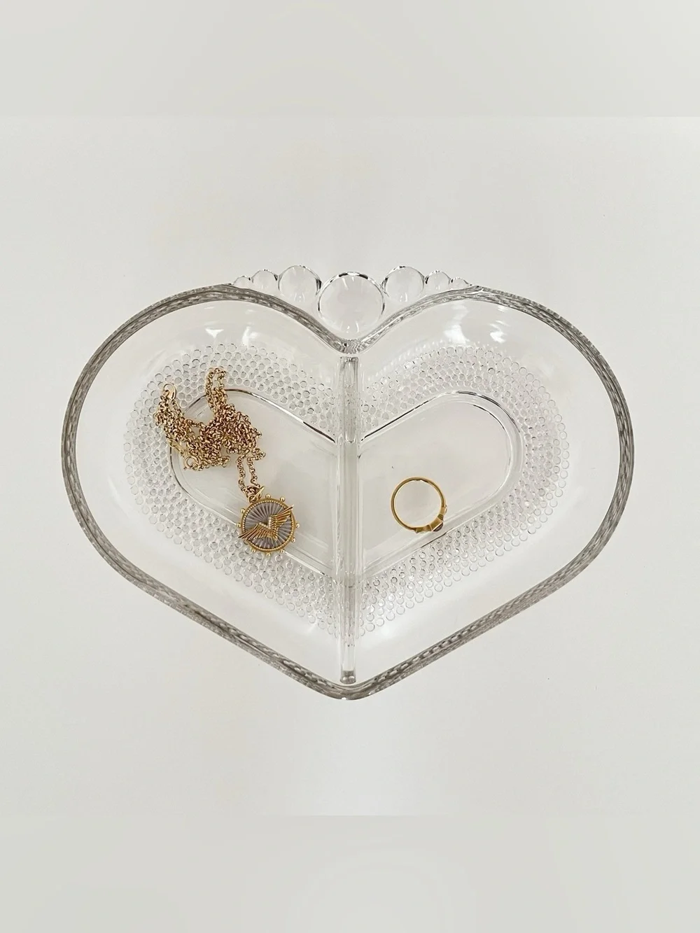 Vintage Duncan & Miller Clear Glass Heart Dish Jewelry Trinket Candy Valentine's