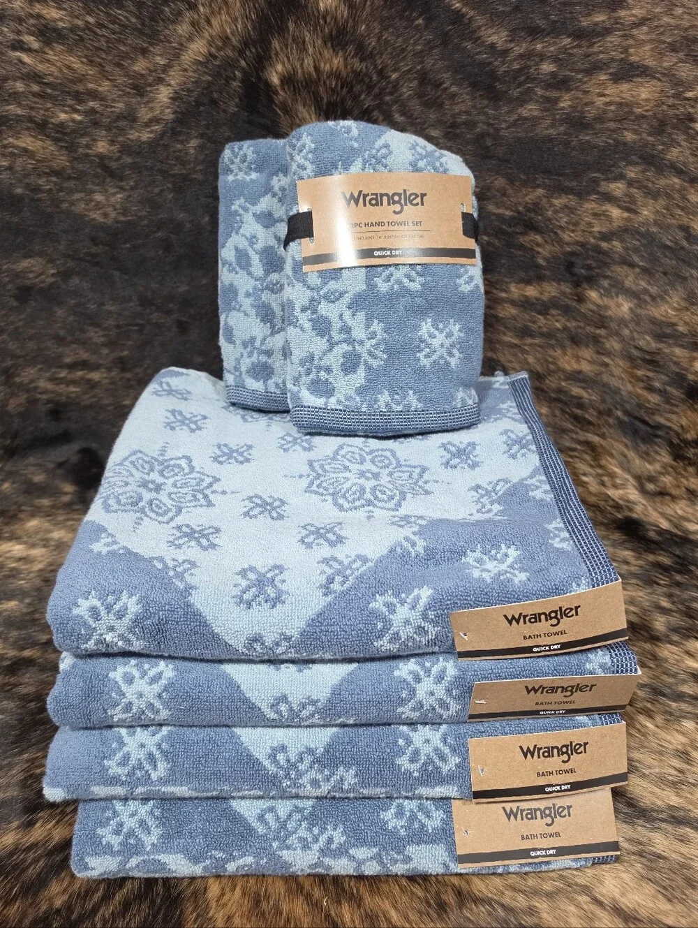 Wrangler Blue Bandana Patchwork Towel Set