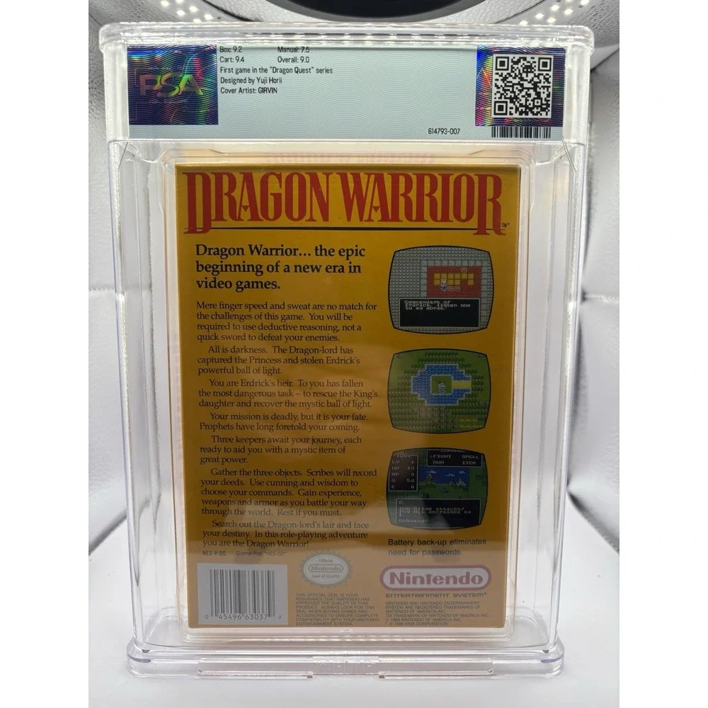Dragon Warrior NES 1989 PSA 9.0 CIB Complete In Box Nintendo RPG Enix