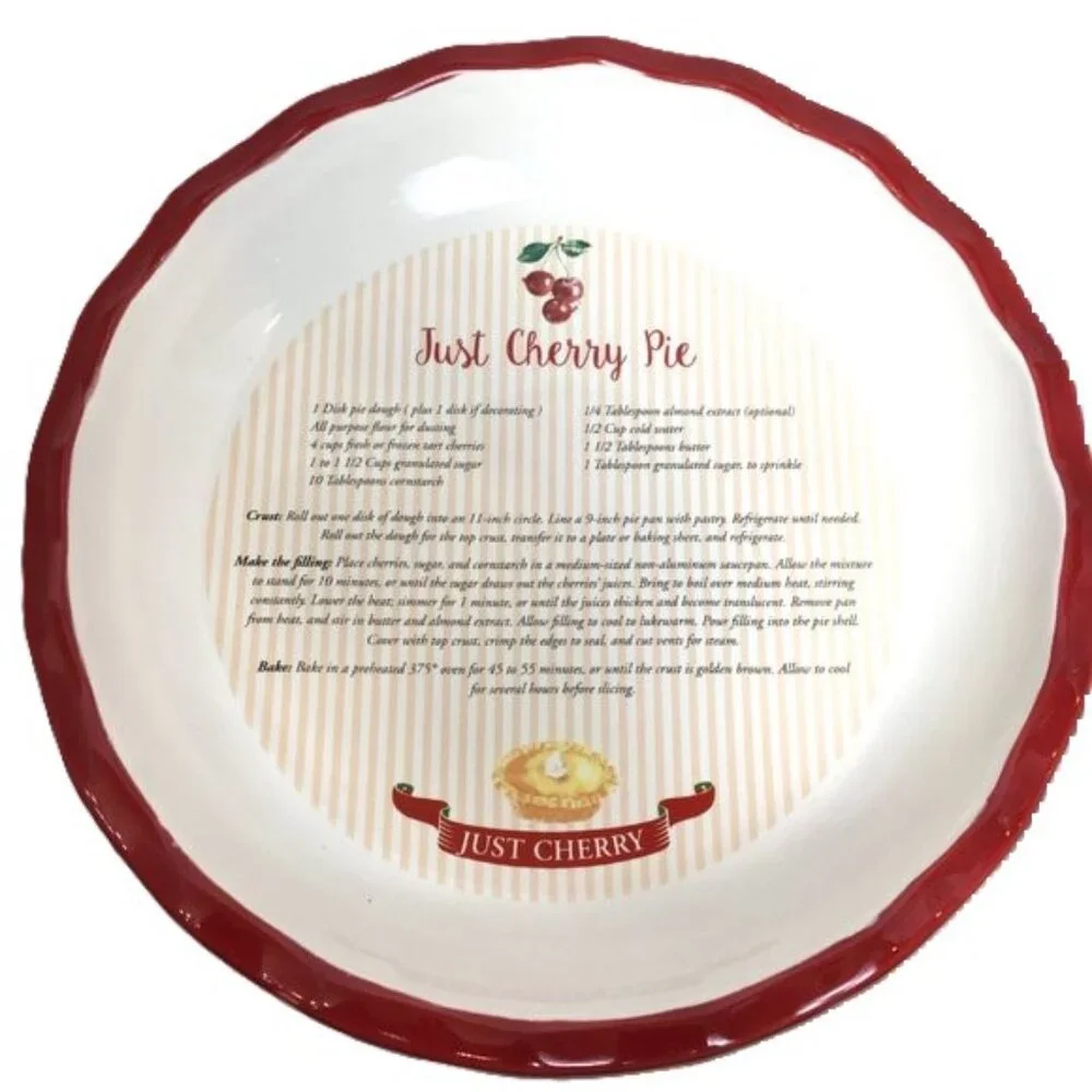 * Simply Homemade Pie Quiche  Just Cherry Ceramic Dish