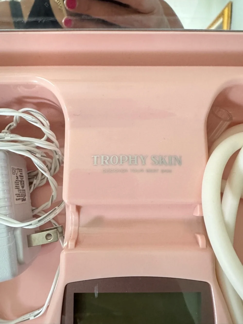 Trophy Skin Facial Microdermabrasion Device in White & Blush