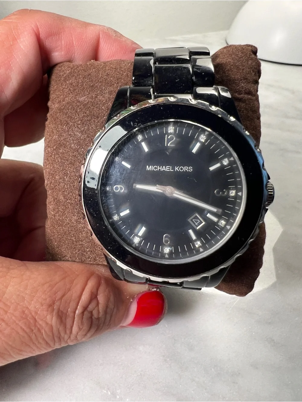 Michael Kors Madison MK5248 Black Silver Polyurethane Women's Watch