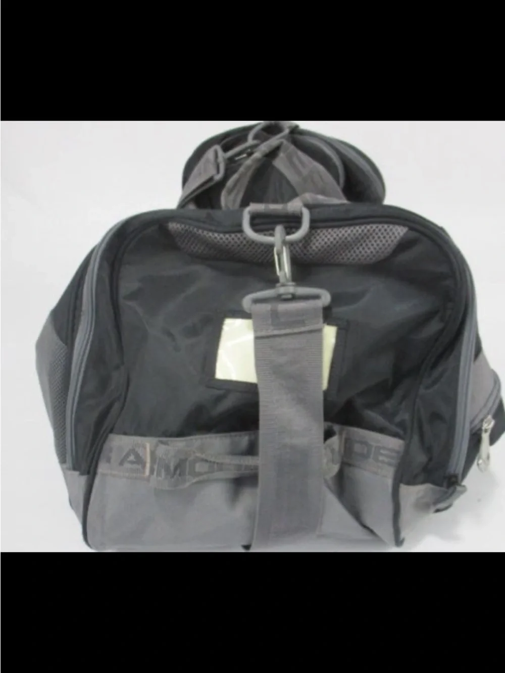 Under Armour Black and Gray Duffel Bag with Logo