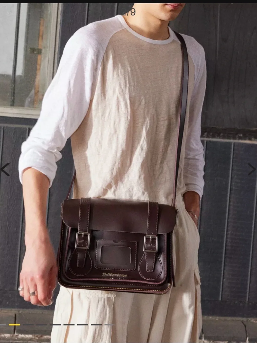 Dr. Martens classic burgundy 11 inch messenger bag