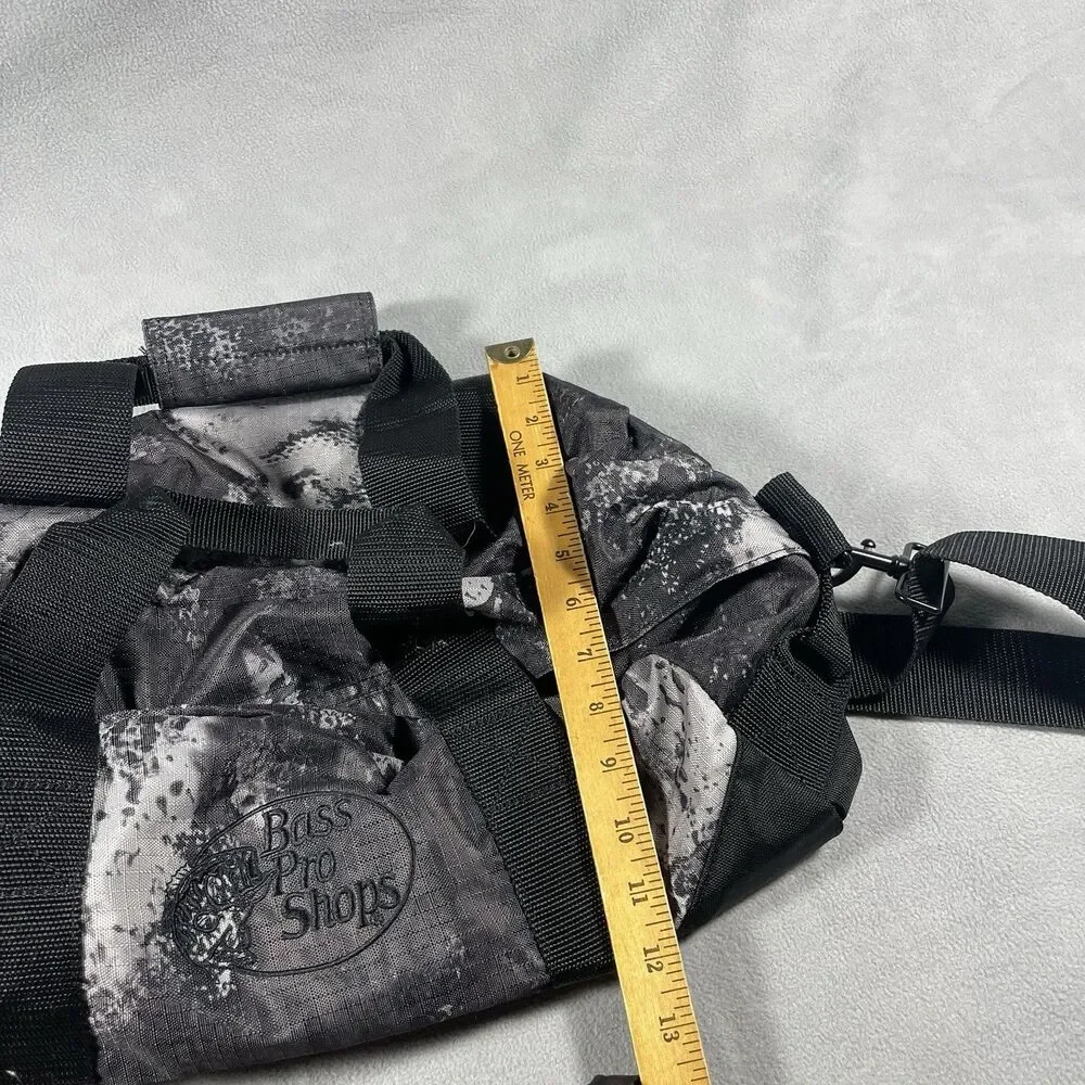 Bass Pro Shop Outfitters Duffle Bag Small Travel Outdoors Black Gray Preowned