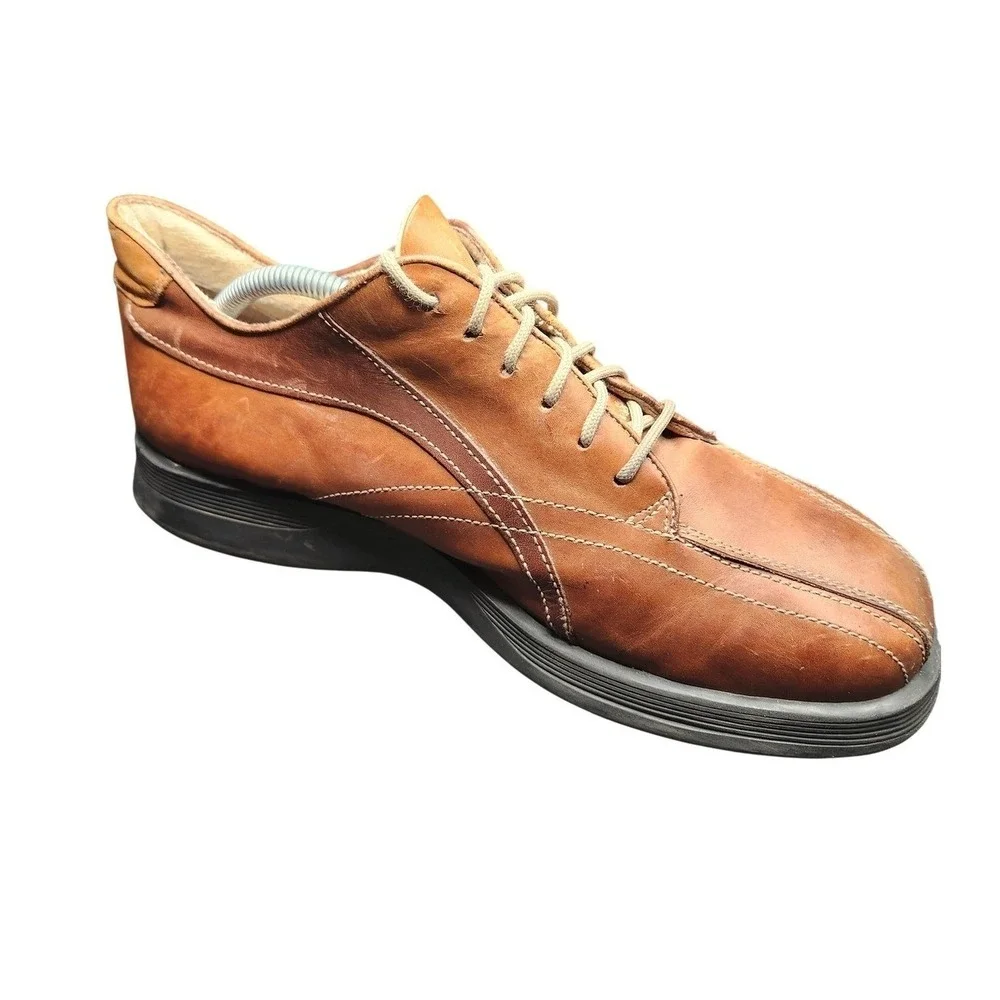 Hippopotamus Shoes Mens Size 10.5 Brown Leather Lace Up‎ Casual Made In Italy