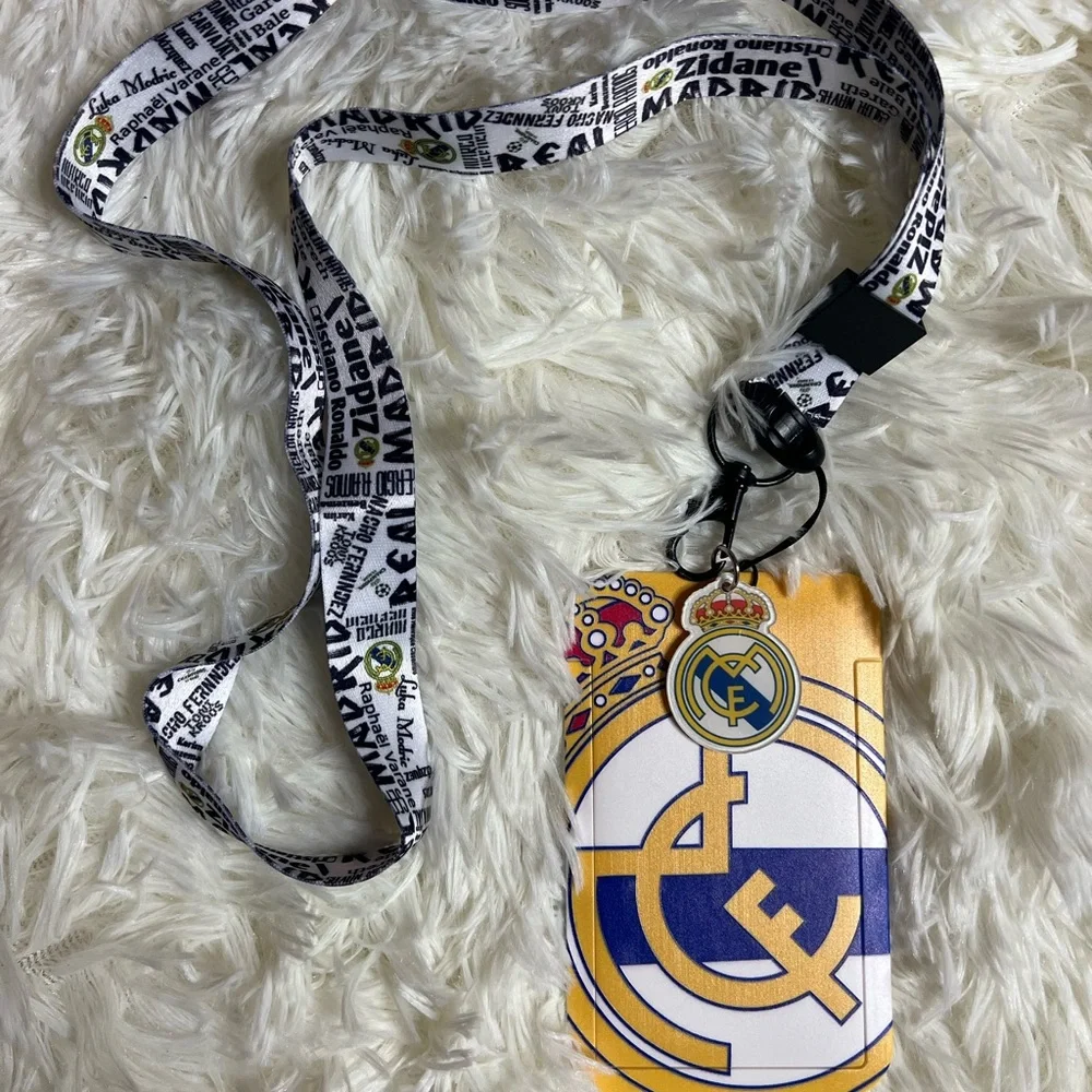 Real Madrid Lanyard with ID Badge Holder & Keychain, CAN BUNDLE ITEMS