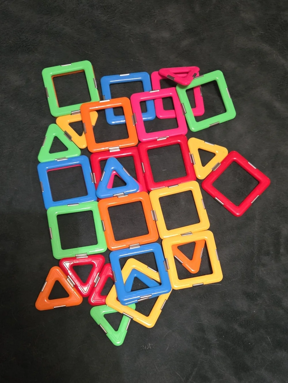 CooDoo Bright Multicolor Magnetic Tile Squares & Triangles