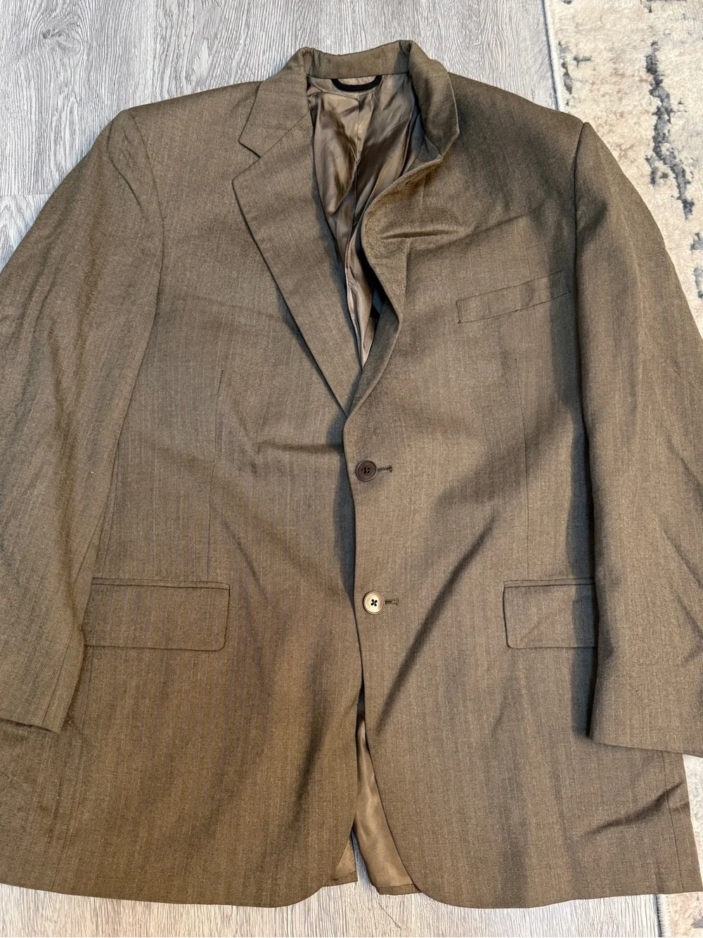 VTG Pringle of Scotland Herringbone Blazer Men’s Size 44R Brown Preppy 100% Wool