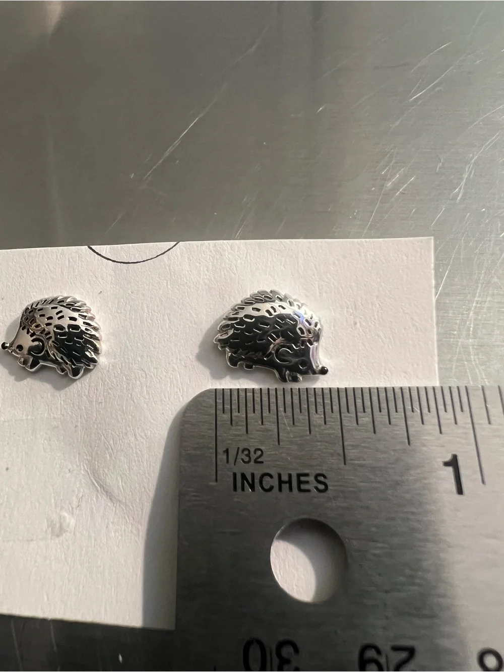 Sterling Silver Hedgehog Stud Earrings -