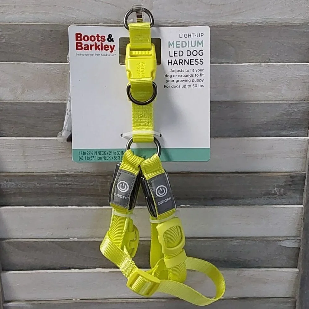 LED Rechargeable Dog Harness Vibrant Green | Boots & Barkley™ | Medium