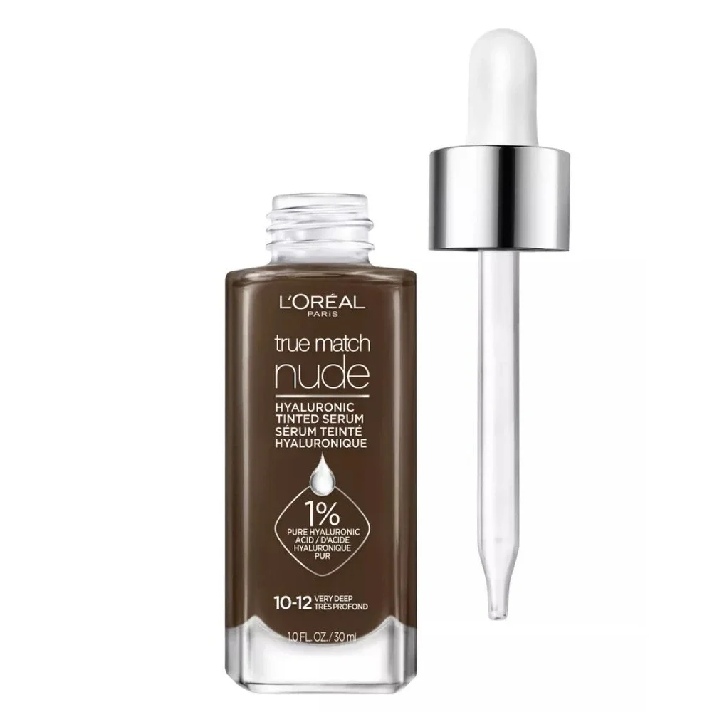 Loreal True‎ Match Nude Hyaluronic Tinted Serum 10-12 Very Deep 1.0 fl oz New