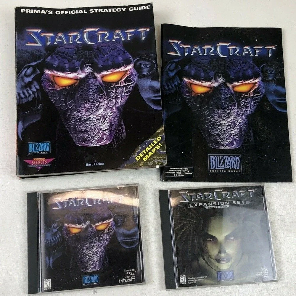 StarCraft‎ PC Game Lot Blizzard Strategy Guide Expansion Set Detailed Maps