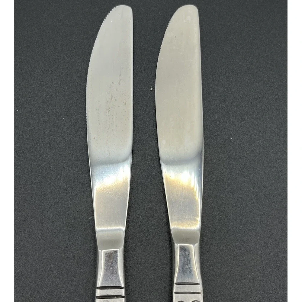 Set Of 7 Ekco‎ Eterna Montalo MCM Stainless Steel Flatware Dinner Knives Japan