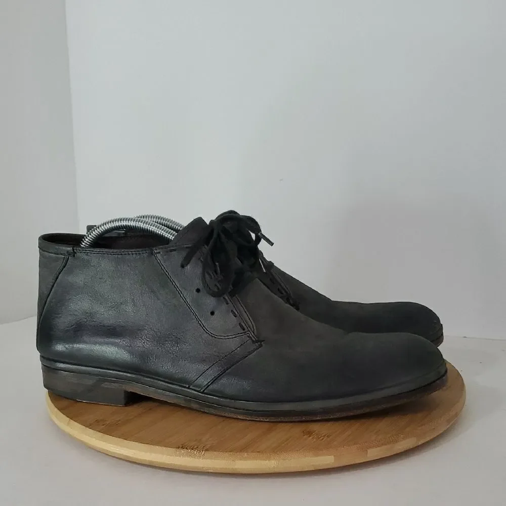 John Varvatos Black Leather Chukka Boots Men's Size 10.5