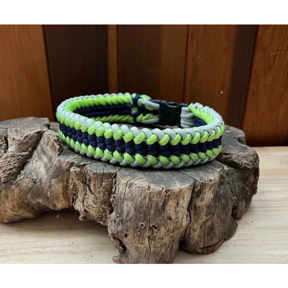 Fits 14.5 in. Neck Size, Quick Release Paracord Dog Collar