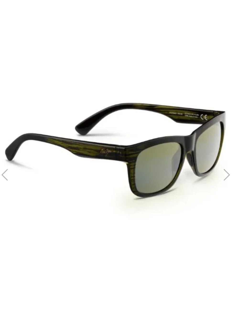 Maui Jim MJ730-15C Polarized Sunglasses Black Green Woodgrain 53-18-145
