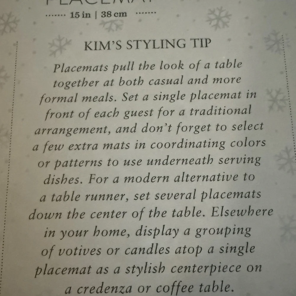 Kim Seybert shimmering has