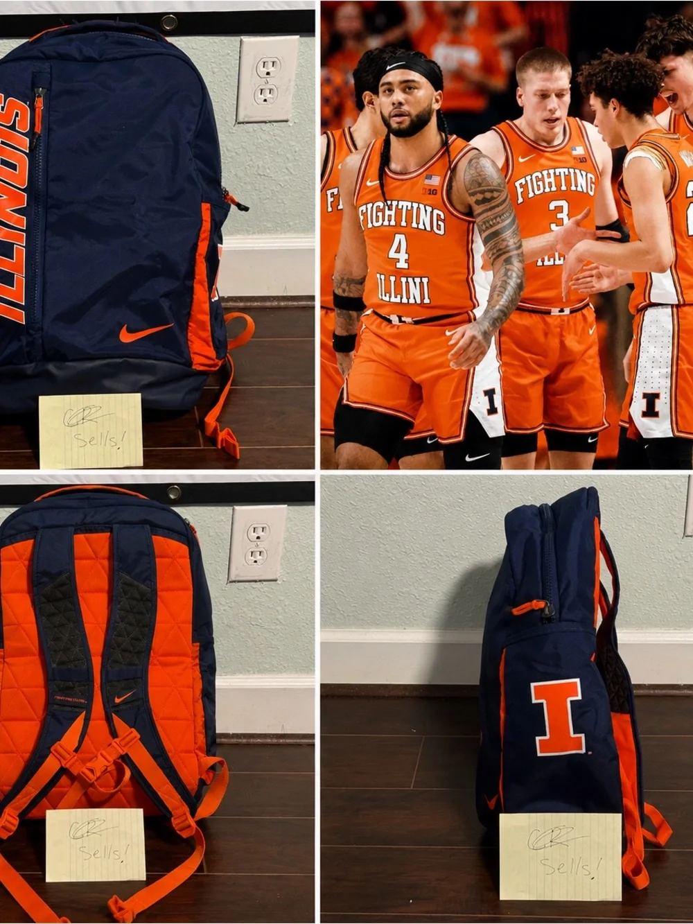RARE Illinois Fighting Illini Nike Team Issued Basketball Backpack 🏀