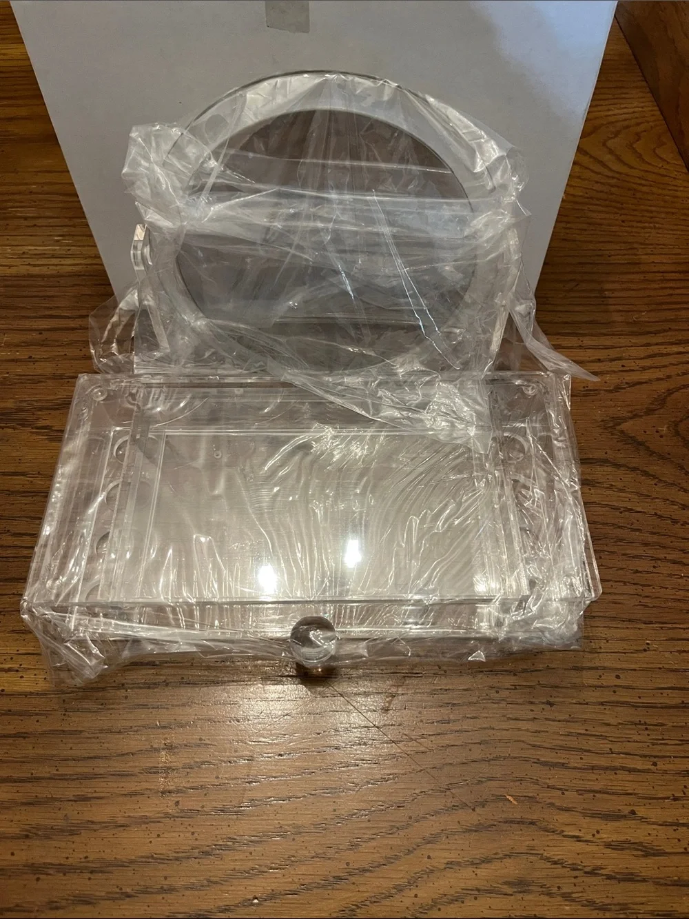 Clear Acrylic Makeup Organizer with Mirror, new