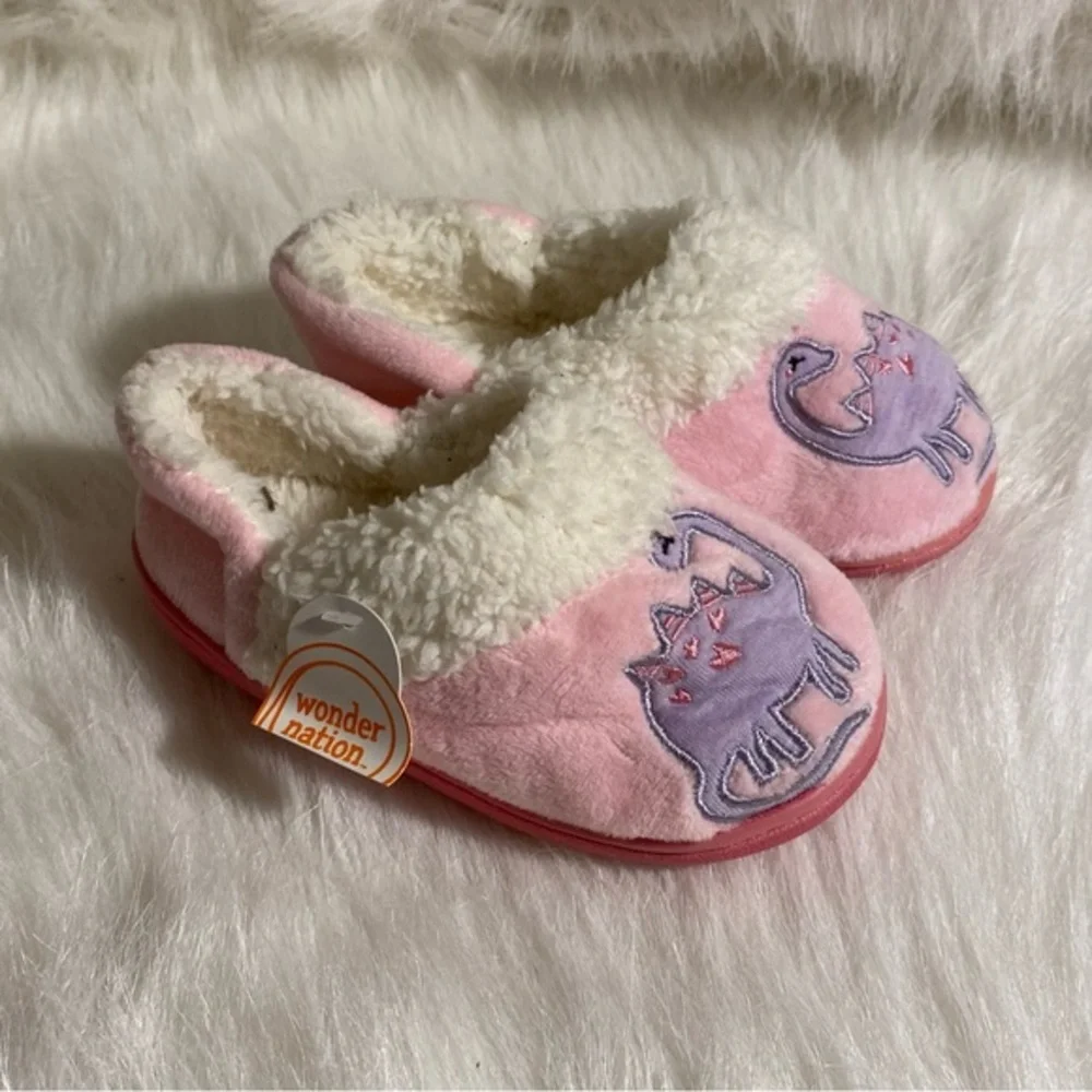 Wonder‎ Nation Girls Slippers Size 7-8 New With Tags Pink Slip On-Off