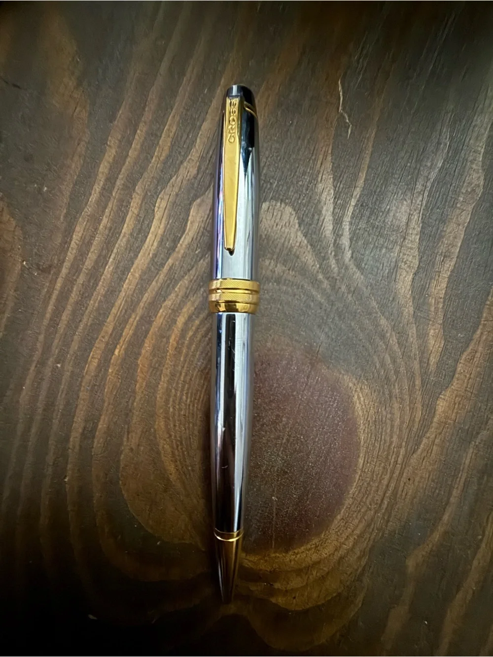 CROSS Century Classic Medalist Ball Pen Lustrous Chrome 23K Gold Plated Trim.