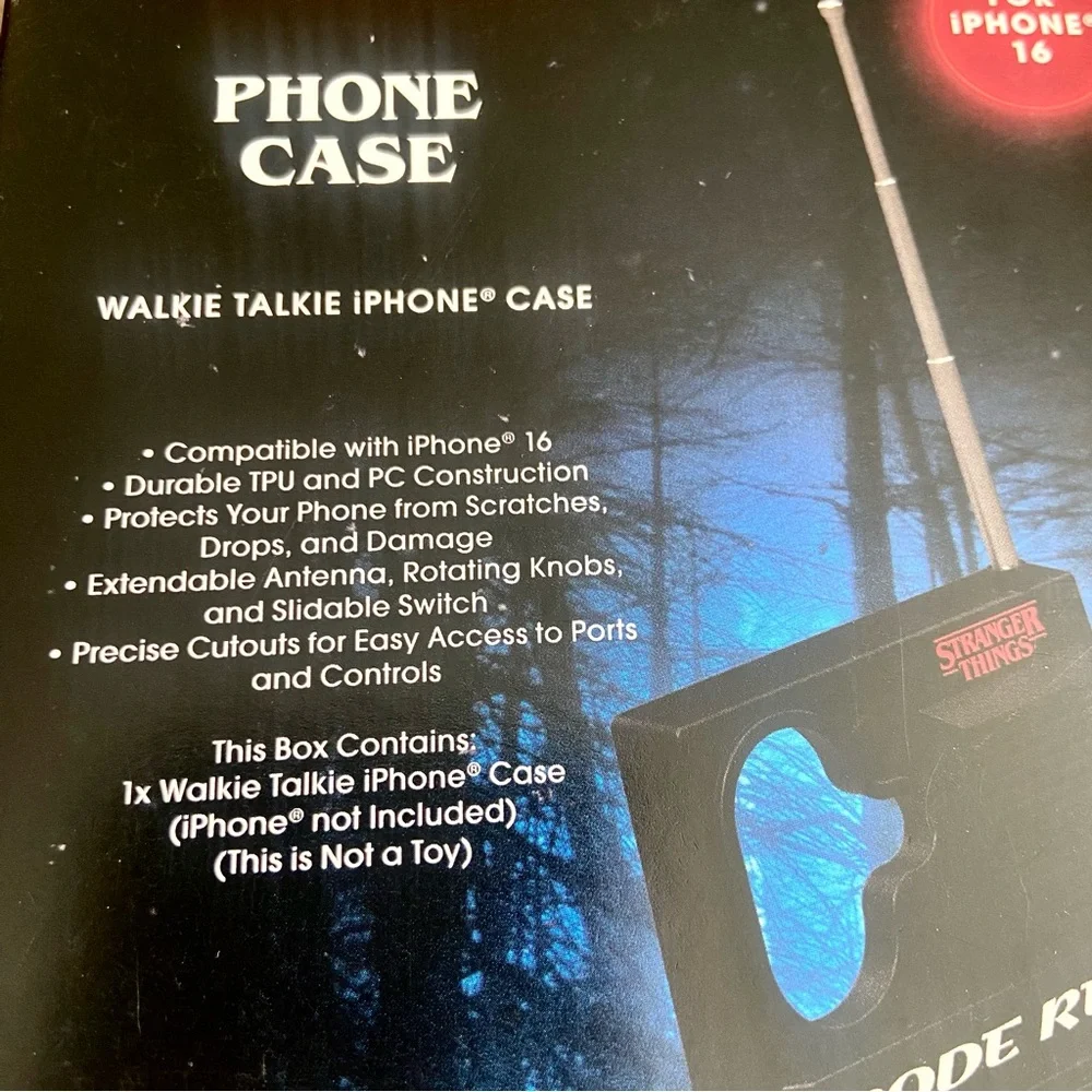 Stranger Things iPhone 16 Walkie Talkie Phone Case Code Red Netflix