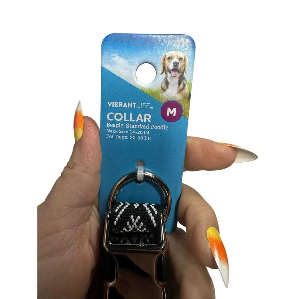VIBRANT LIFE dog collar‎ SIZE MEDIUM neck size 14-20 in 20-50 lb adjustable