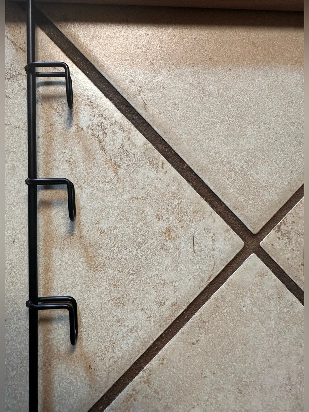 Wood Top Black Metal Multi-Tier Wall Hangers - Set of 3.