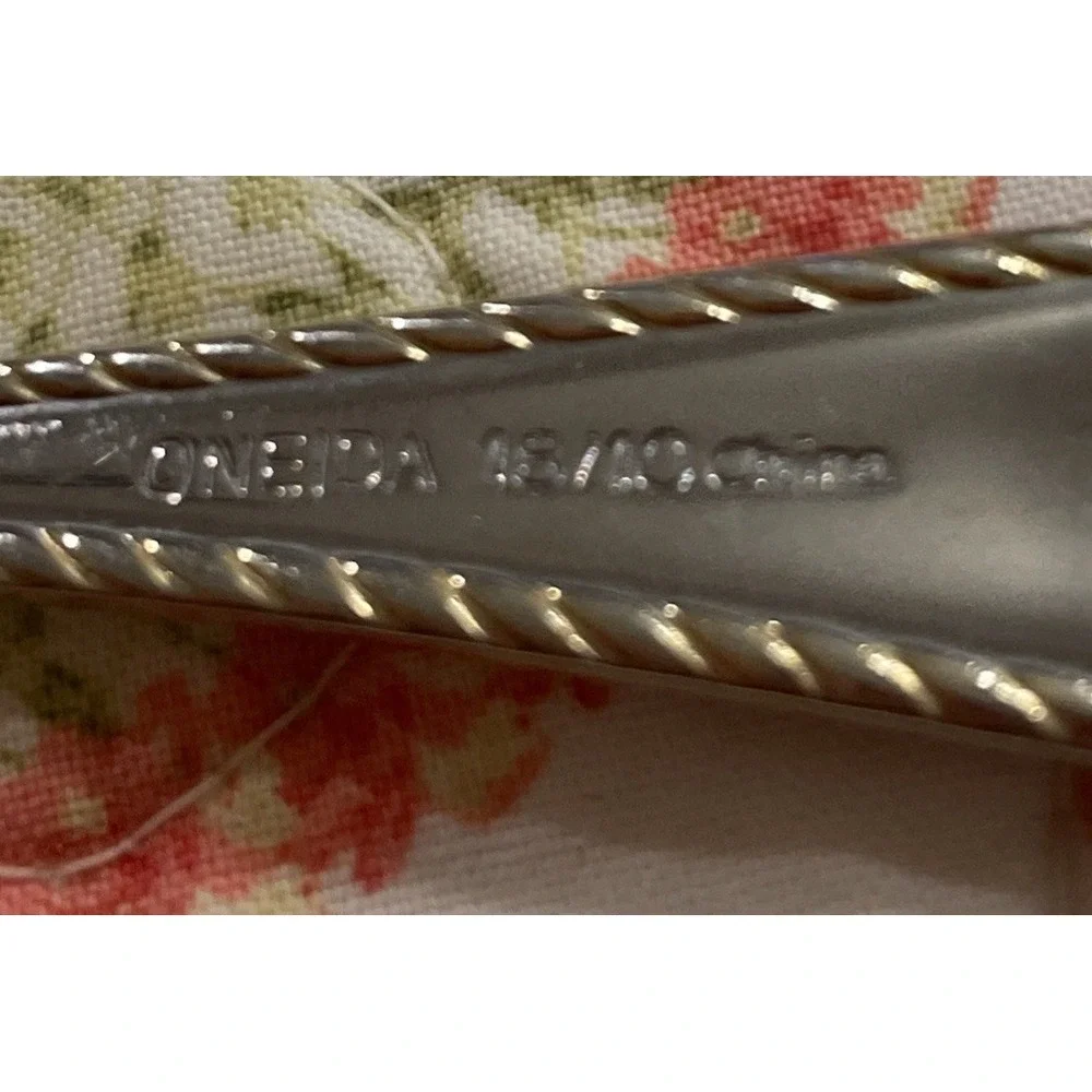 Oneida Golden Belmont Stainless‎ Rope Edge Gold Teaspoon Spoons Set Of 4 VTG