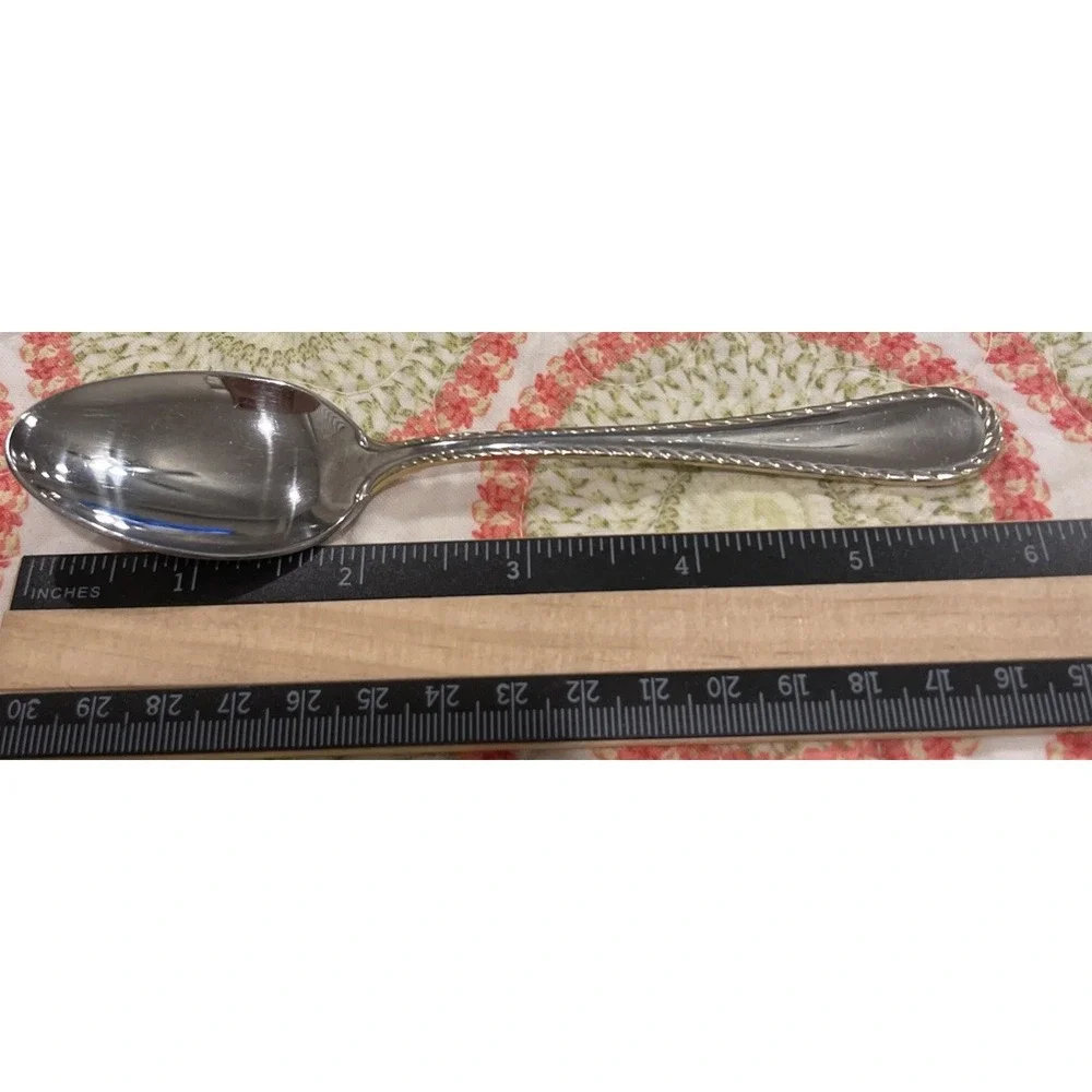 Oneida Golden Belmont Stainless‎ Rope Edge Gold Teaspoon Spoons Set Of 4 VTG