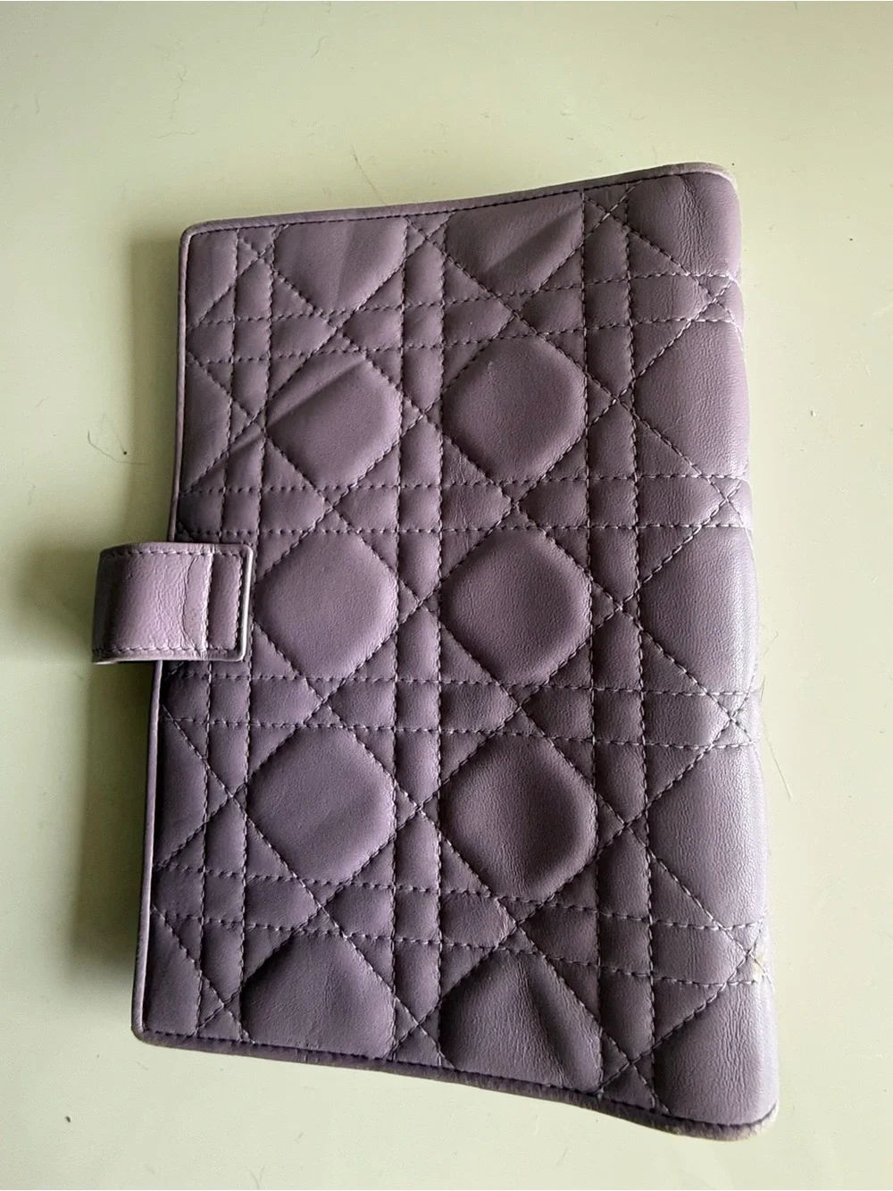 RARE Dior Lavender Quilted Leather MM Personal size Agenda