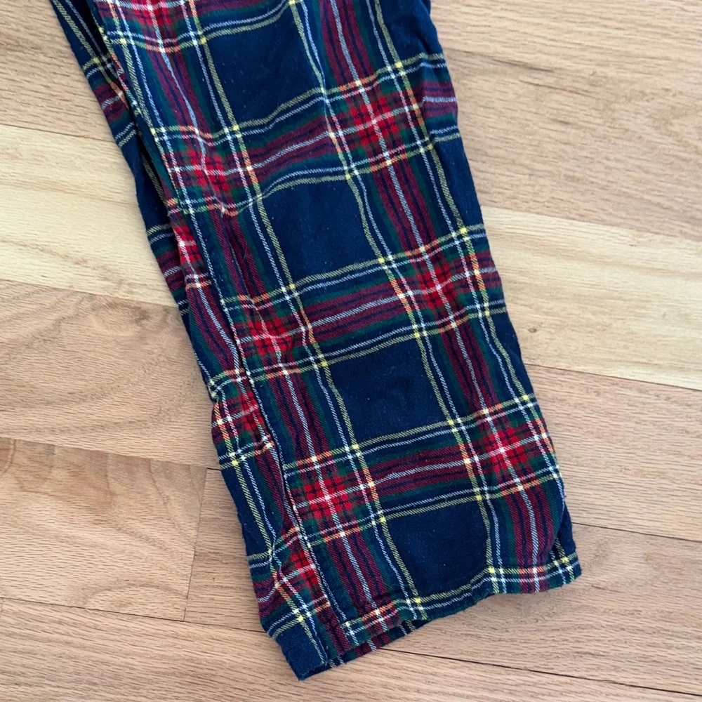 J crew navy/red tartan plaid flannel casual pajama pants men's size Medium