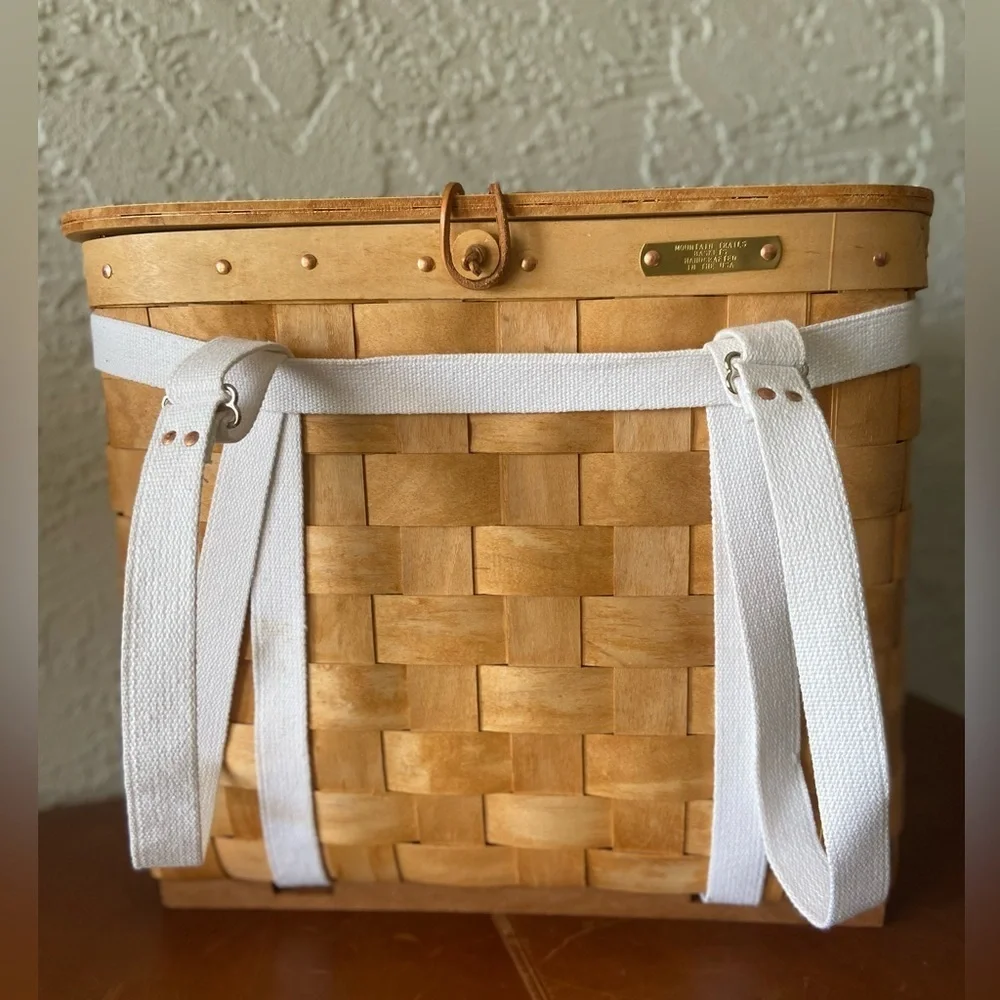 Mountain Trails Baskets~Vintage~Pristine~Handmade~USA~ Natural Wood~Backpack