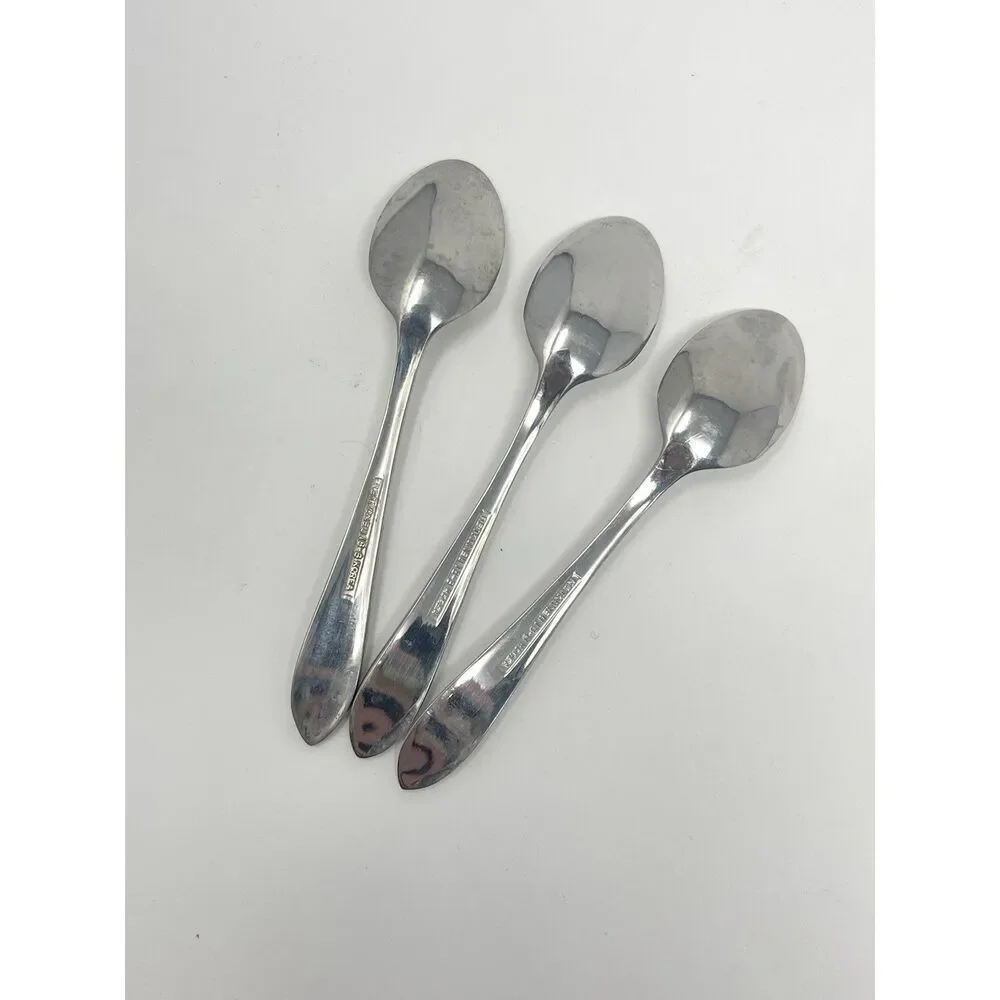 RETRONEU 18/8 Stainless Flatware ROSEANNE Set of 3 Demitasse Spoons 4 3/8”