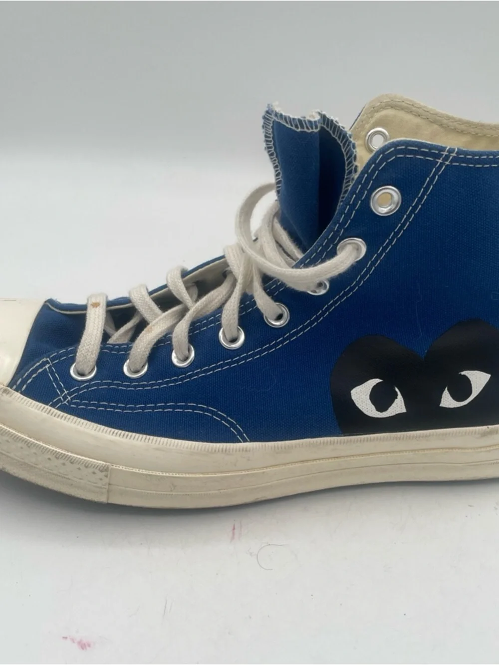 Converse Comme des Garcons Blue High-Top sneakers‎ Heart Eyes Women’s size 10
