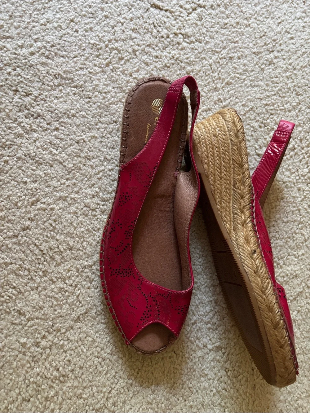 Women’s Red Slingback Espadrille Wedges