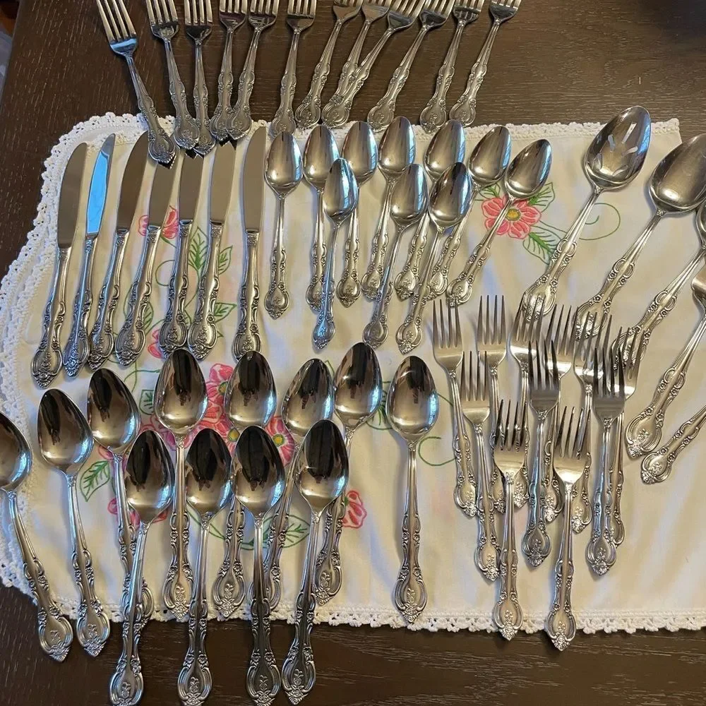 Marseille’s Vintage Flatware Rose Pattern Made in Japan Gorgeous Flatware