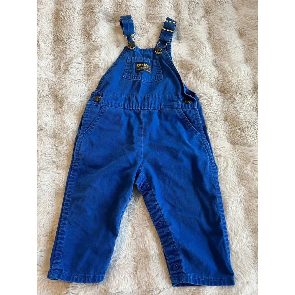 OshKosh B'gosh‎ Vintage Bib Overalls Toddler Size 24 Months Made in USA Cotton