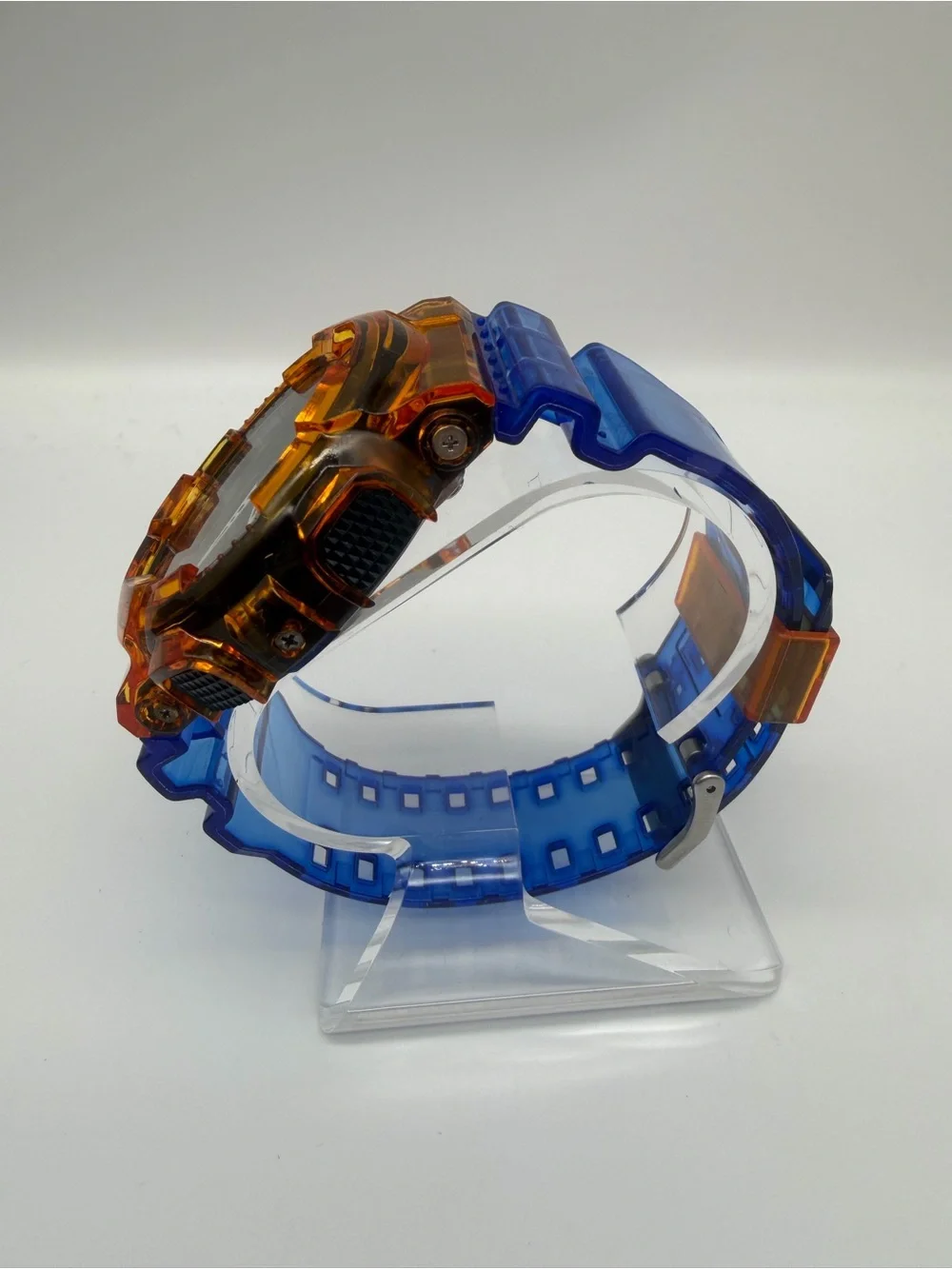 Custom “ Orange Crush”Casio G-SHOCK GA-100 Orange & Blue Skeleton Watch