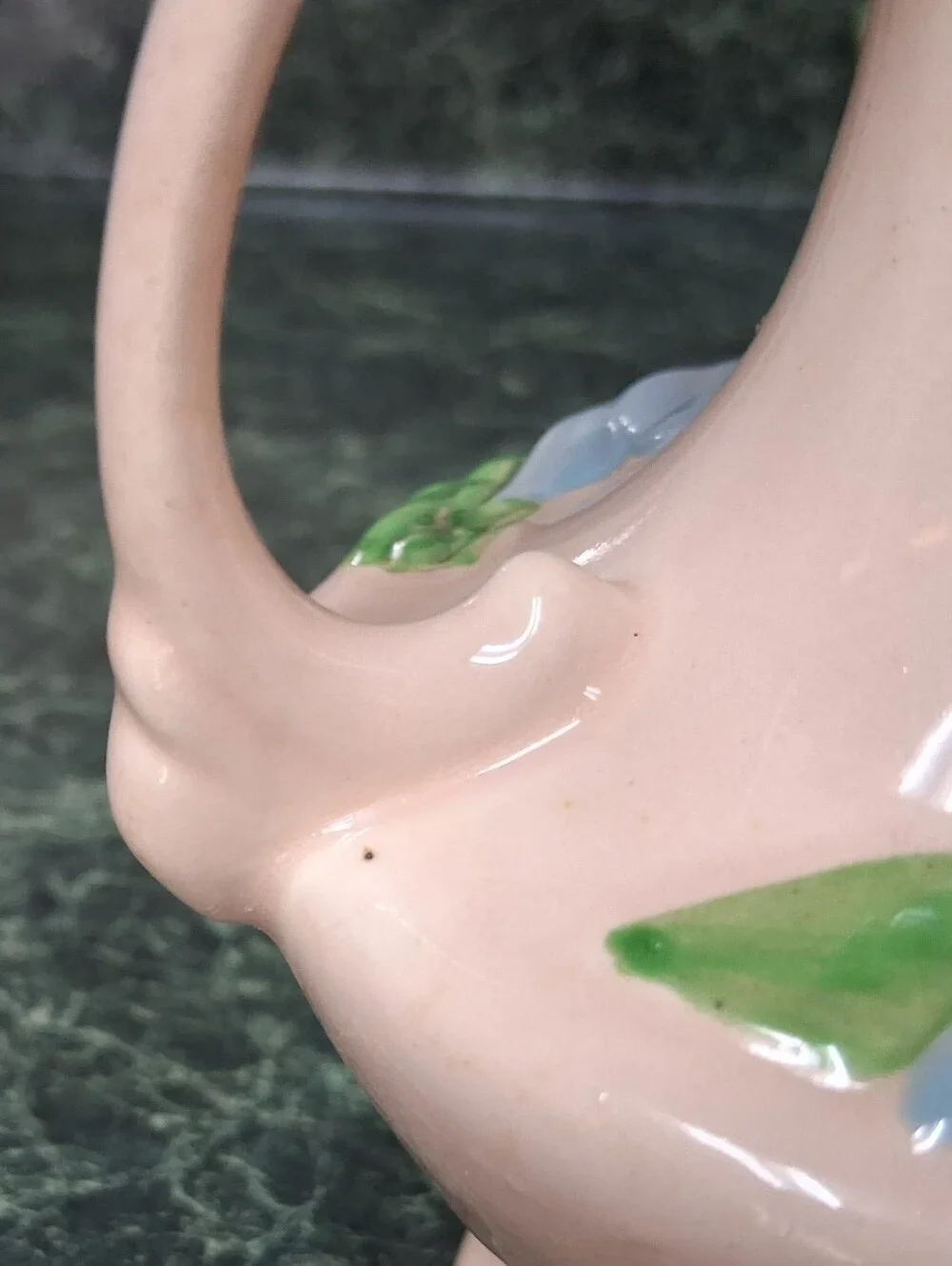 Vintage Ca. 1947-48 Hull Art Pottery Vase Glossy Pink, Blue Magnolia H-2-5-1/2