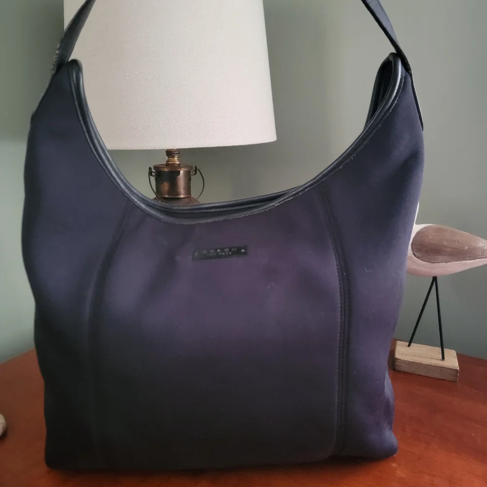 Coach 6210 Vintage Neoprene Leather Hobo Shoulder Bag Black Y2K