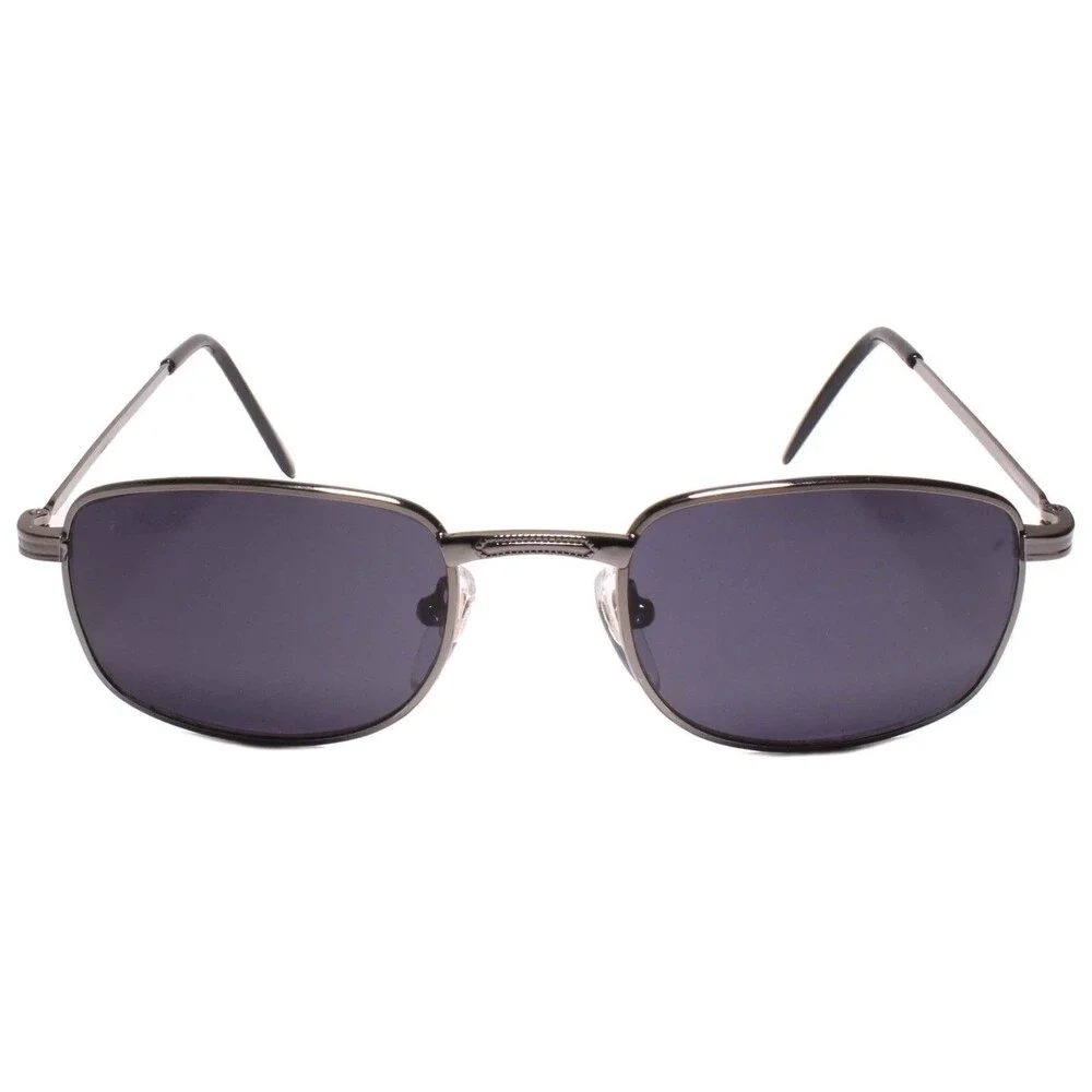 Classic Mens Stylish Rectangle Vintage Retro 80s 90s Sunglasses Gunmetal Frame
