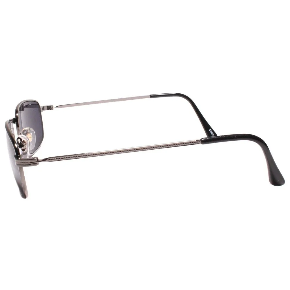 Classic Mens Stylish Rectangle Vintage Retro 80s 90s Sunglasses Gunmetal Frame