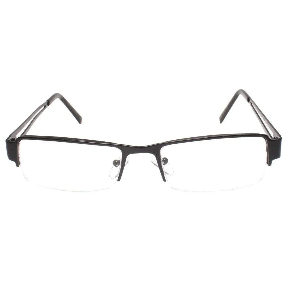 Khan Designer Casual stylish Smart Clear Lens Black Semi Rimless Eye Glasses